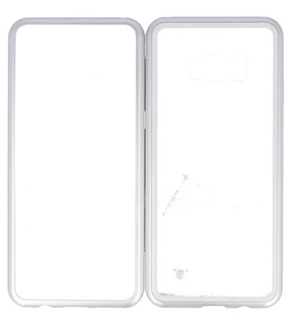 Zilver Transparant Magnetisch Back Cover Hoesje voor Samsung Galaxy S8