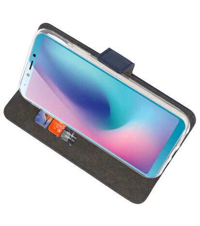 Wallet Cases Hoesje voor Samsung Galaxy A6s Navy