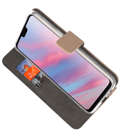 Wallet Cases Hoesje voor Huawei Y9 2019 Goud