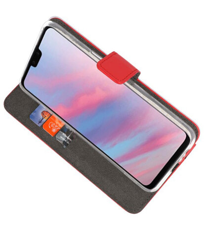 Wallet Cases Hoesje voor Huawei Y9 2019 Rood