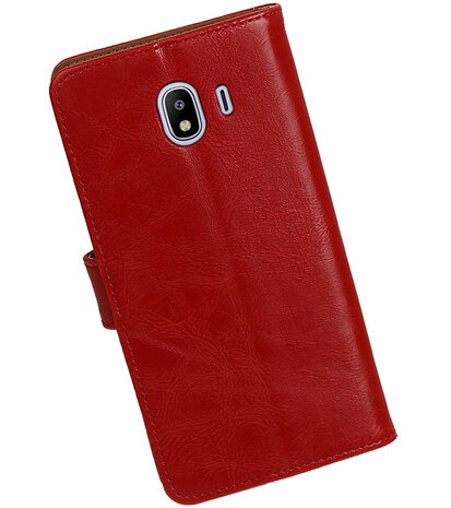 Hoesje voor Samsung Galaxy J4 Pull-Up Booktype Rood