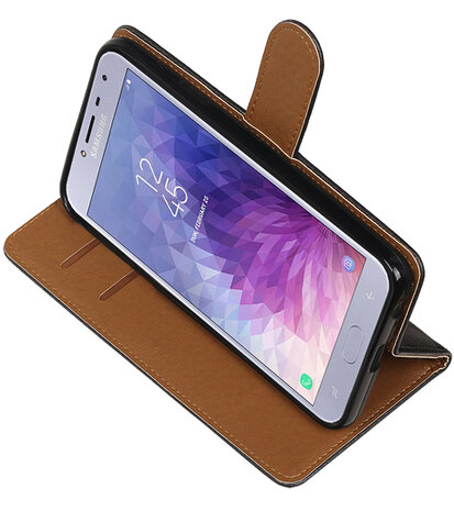 Hoesje voor Samsung Galaxy J4 Pull-Up Booktype Zwart