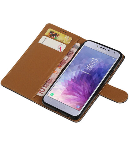 Hoesje voor Samsung Galaxy J4 Pull-Up Booktype Zwart