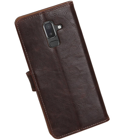 Hoesje voor Samsung Galaxy J8 Pull-Up Booktype Mocca
