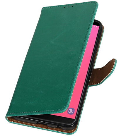 Hoesje voor Samsung Galaxy J8 Pull-Up Booktype Groen