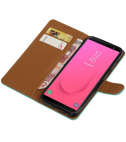 Hoesje voor Samsung Galaxy J8 Pull-Up Booktype Groen