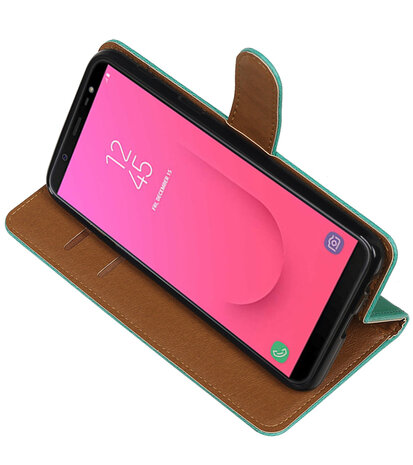 Hoesje voor Samsung Galaxy J8 Pull-Up Booktype Groen