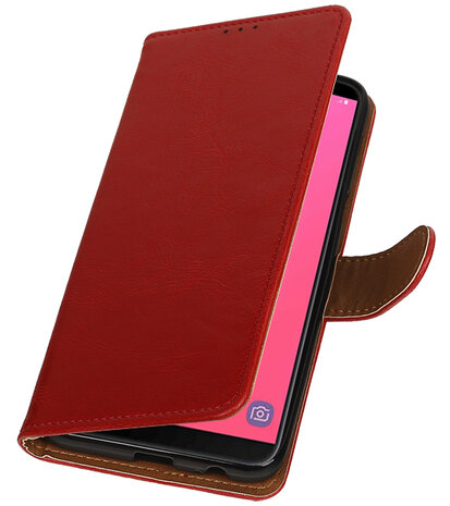 Hoesje voor Samsung Galaxy J8 Pull-Up Booktype Rood