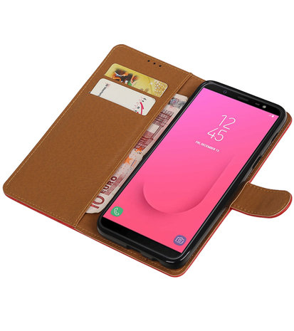 Hoesje voor Samsung Galaxy J8 Pull-Up Booktype Rood