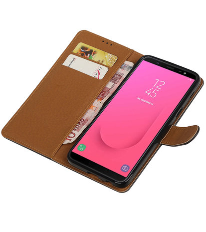 Hoesje voor Samsung Galaxy J8 Pull-Up Booktype Zwart