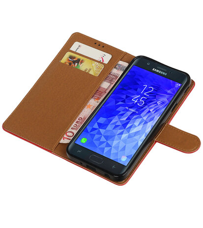 Hoesje voor Galaxy J7 (2018) Pull-Up Booktype Rood