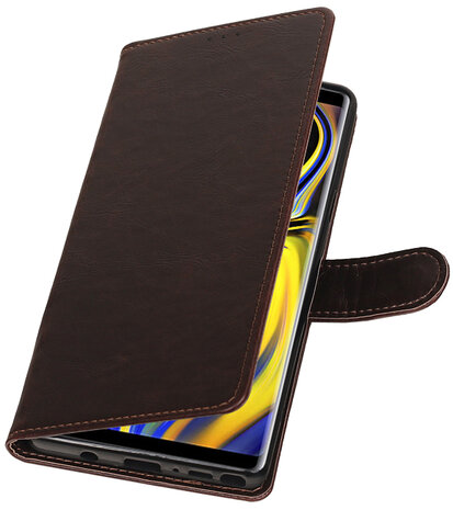 Hoesje voor Galaxy Note 9 Pull-Up Booktype Mocca