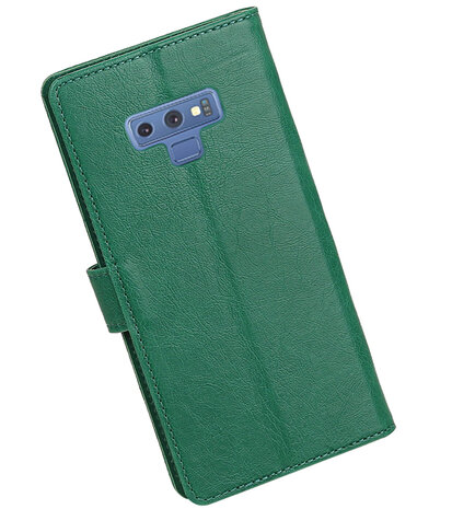 Hoesje voor Galaxy Note 9 Pull-Up Booktype Groen
