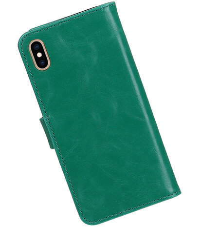 Hoesje voor iPhone XS Max Pull-Up Booktype Groen