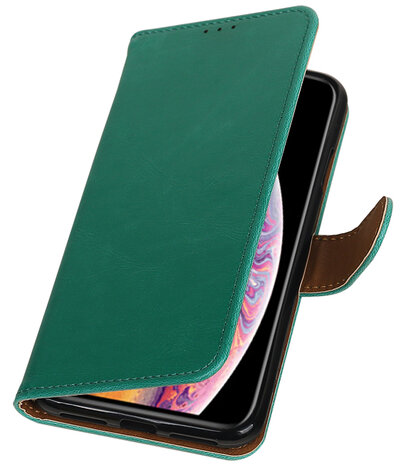 Hoesje voor iPhone XS Max Pull-Up Booktype Groen