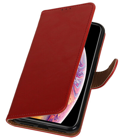 Hoesje voor iPhone XS Max Pull-Up Booktype Rood