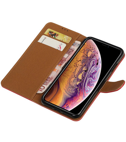 Hoesje voor iPhone XS Max Pull-Up Booktype Rood