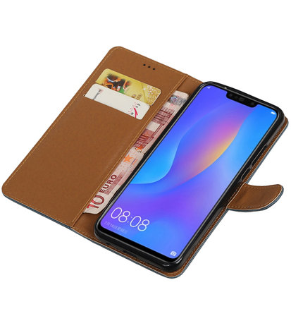 Hoesje voor Huawei P Smart Plus Pull-Up Booktype Blauw