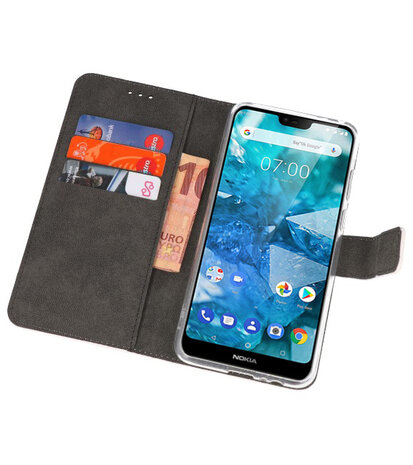 Wallet Cases Hoesje voor Nokia 7.1 Wit