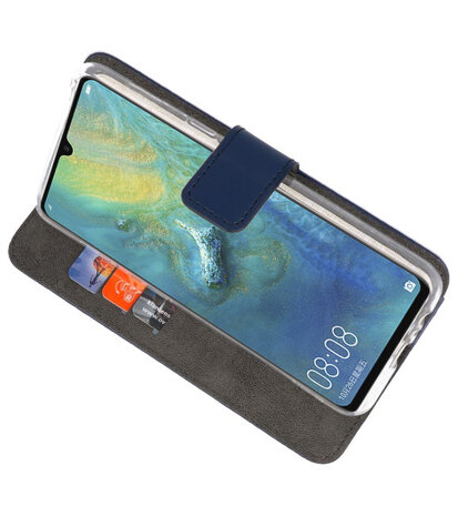 Wallet Cases Hoesje voor Huawei Mate 20 X Navy