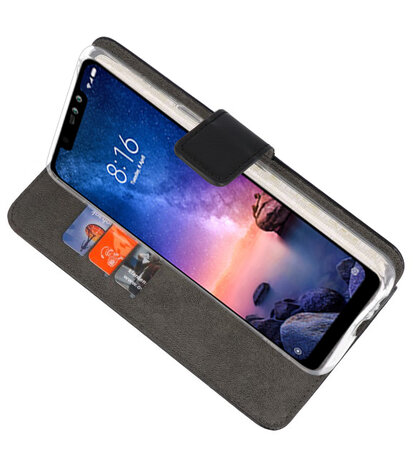 Wallet Cases Hoesje voor XiaoMi Redmi Note 6 Pro Zwart