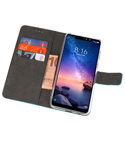 Wallet Cases Hoesje voor XiaoMi Redmi Note 6 Pro Blauw