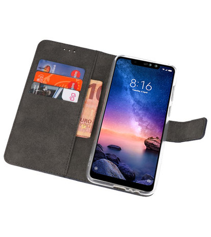 Wallet Cases Hoesje voor XiaoMi Redmi Note 6 Pro Navy