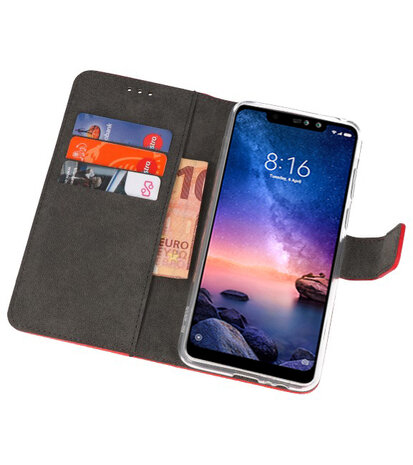 Wallet Cases Hoesje voor XiaoMi Redmi Note 6 Pro Rood