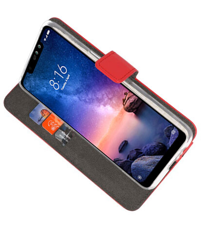 Wallet Cases Hoesje voor XiaoMi Redmi Note 6 Pro Rood