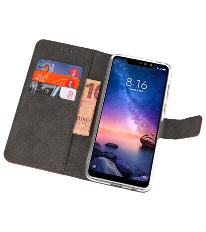 Wallet Cases Hoesje voor XiaoMi Redmi Note 6 Pro Bruin