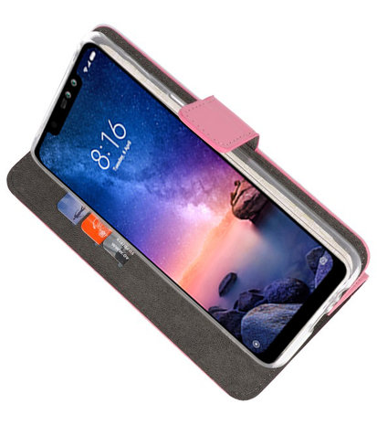 Wallet Cases Hoesje voor XiaoMi Redmi Note 6 Pro Roze