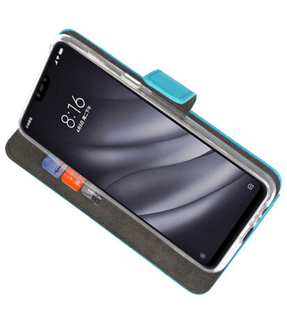 Wallet Cases Hoesje voor XiaoMi Mi 8 Lite Blauw