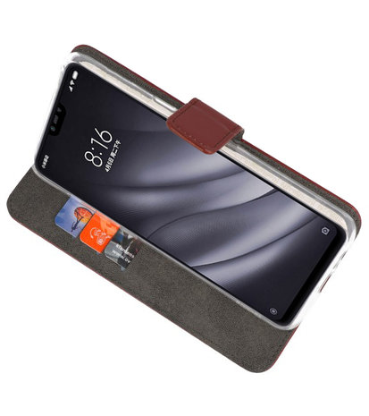 Wallet Cases Hoesje voor XiaoMi Mi 8 Lite Bruin