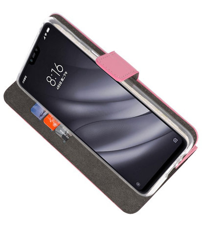 Wallet Cases Hoesje voor XiaoMi Mi 8 Lite Roze