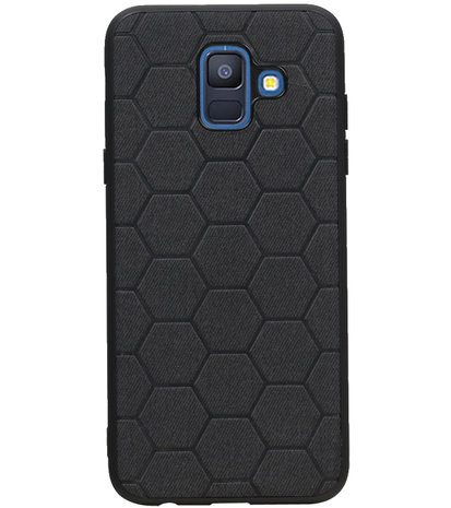 Hexagon Hard Case voor Samsung Galaxy A6 2018 Zwart