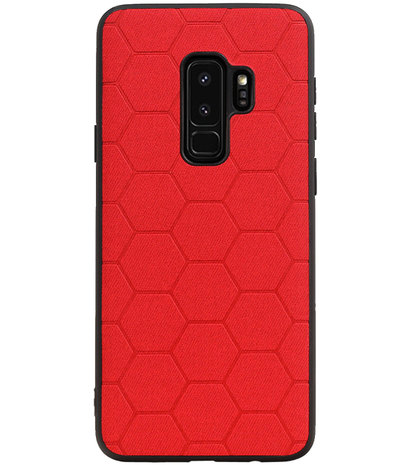 Hexagon Hard Case voor Samsung Galaxy S9 Plus Rood