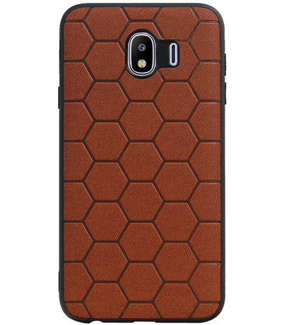 Hexagon Hard Case voor Samsung Galaxy J4 Bruin
