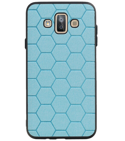 Hexagon Hard Case voor Samsung Galaxy J7 Duo J720F Blauw