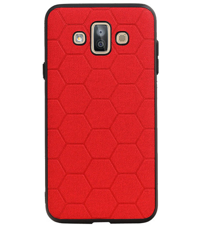 Hexagon Hard Case voor Samsung Galaxy J7 Duo J720F Rood