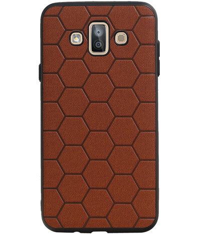 Hexagon Hard Case voor Samsung Galaxy J7 Duo J720F Bruin