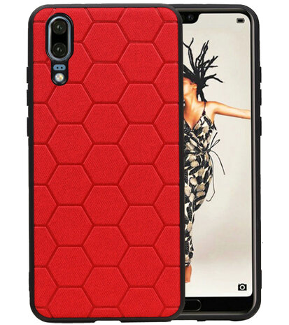 Hexagon Hard Case voor Huawei P20 Rood