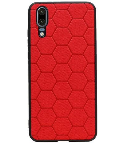 Hexagon Hard Case voor Huawei P20 Rood