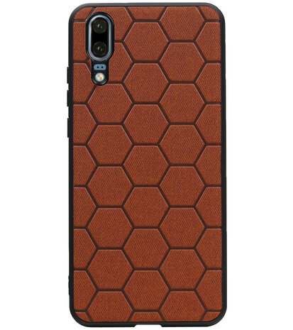 Hexagon Hard Case voor Huawei P20 Bruin
