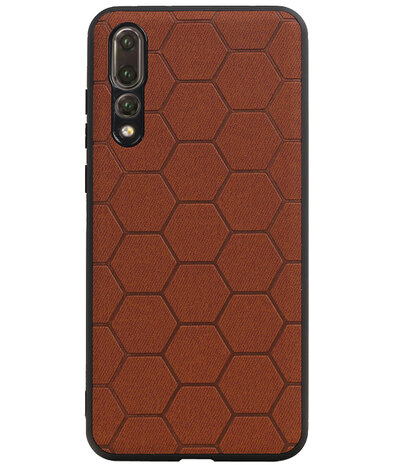 Hexagon Hard Case voor Huawei P20 Pro Bruin