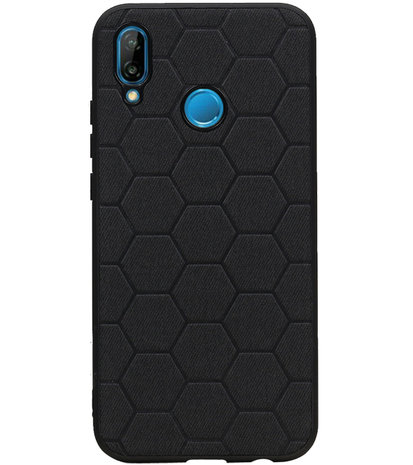 Hexagon Hard Case voor Huawei P20 Lite Zwart