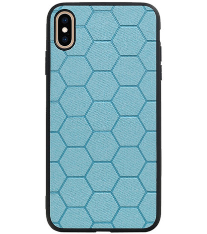 Hexagon Hard Case voor iPhone XS Max Blauw