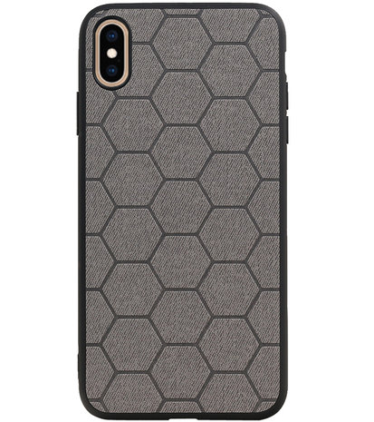 Hexagon Hard Case voor iPhone XS Max Grijs