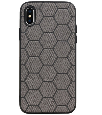 Hexagon Hard Case voor iPhone X / iPhone XS Grijs