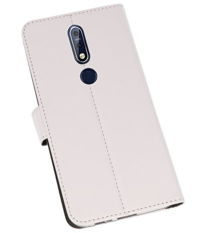 Wallet Cases Hoesje voor Nokia 7.1 Wit