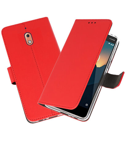 Wallet Cases Hoesje voor Nokia 2.1 Rood